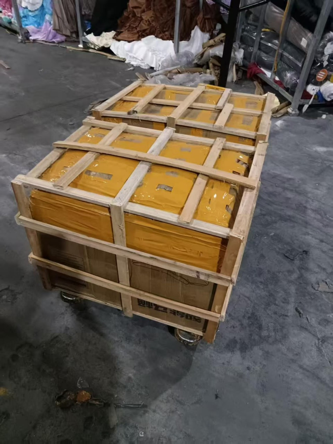 Cargo protected by a wooden frame